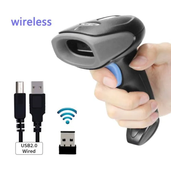 HZTZ 인벤토리 POS 단말기용 무선 1D 바코드 리더기, USB 유선/2.4G