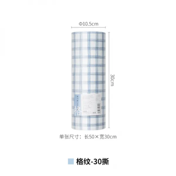 행주부직포 상산 각키친타올 큰사이즈 건습 투웨이 오일 제거 의 일회용 뜯어쓰는수세미 컨트룰 4620129124, 체크무늬 -1롤 30 찢다 (업그레이