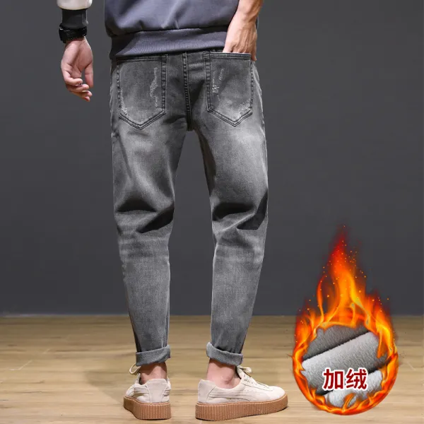 Dec.15 689번 청바지 기모 남성캐주얼 팬츠 가을 겨울 기모 건달 코디 남장바지 겨울바지Z