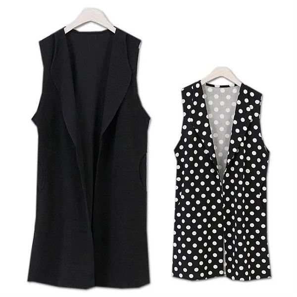 나야홍 빅사이즈 베스트 ?땡 도트 롱 조끼 L199075 3153578 