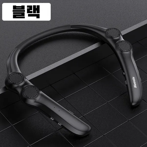 PYHO 무선이어폰 블루투스이어폰 넥밴드블루투스이어폰 운동하다 게이밍이어폰, 블랙