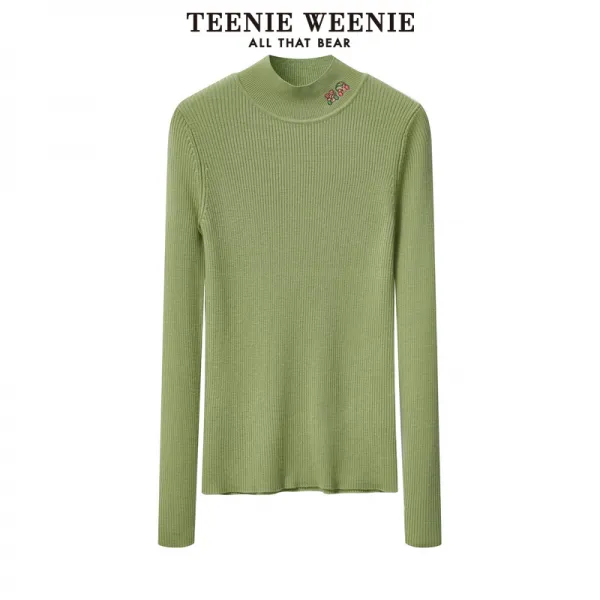 TEENIEWEENIE 곰돌이 목폴라 스웨터 여성 밑천을 마련하다 니트 면 겨울 가을 옷