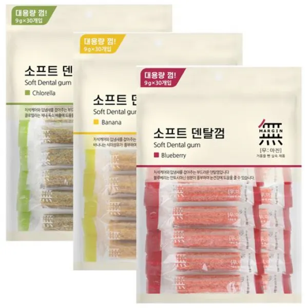 무마진 소프트덴탈껌 30개 개별포장/1일 1껌 선택:바나나 상세설명 참조