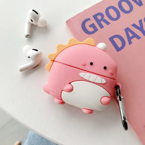 밀크앤씨리얼 에어팟 무선 블루투스 이어폰 케이스 큐트 애니메이션 다이노스 적용 AIRPODS 보호케이스 12PRO 사과폰, 3대 실리콘 이어폰 케이스 핑크 서