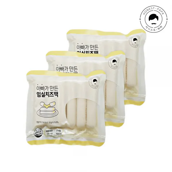 [지산푸드] 아빠가 만든 임실 치즈떡, 3개, 210g