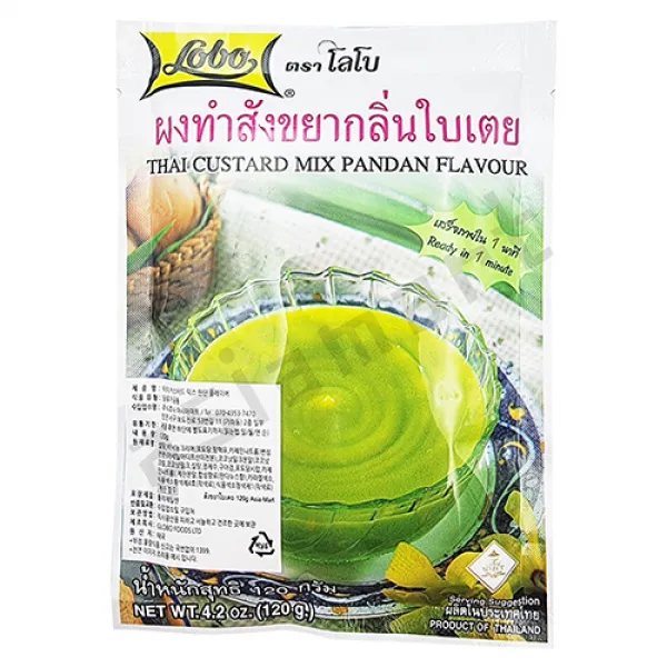 태국 로보 타이 커스터드 믹스 (판단플레이버) 120g 판단맛 LOBO THAI CUSTARD MIX PANDAN FLAVOUR, 1개
