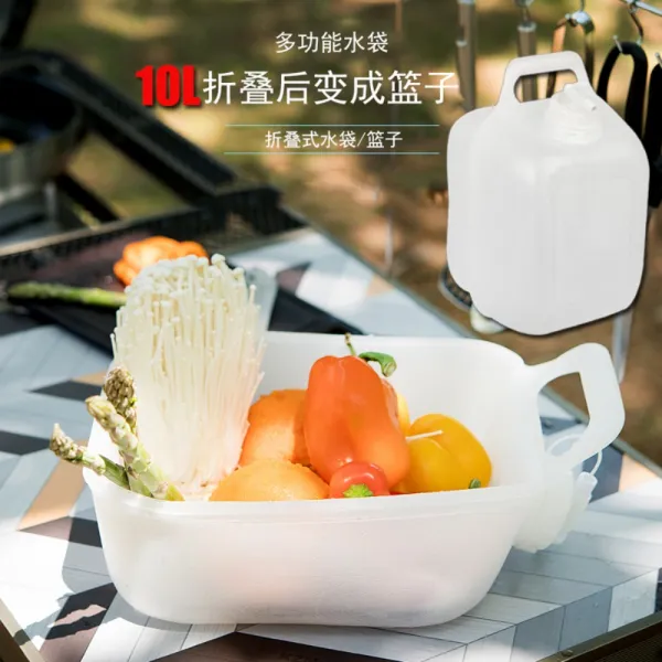 캠핑 20L PVC 접이식 물통 대용량 비상 식수 보관함 워터저그 다용도 탱크 카라반 저장, 1개, 10L 양용수통