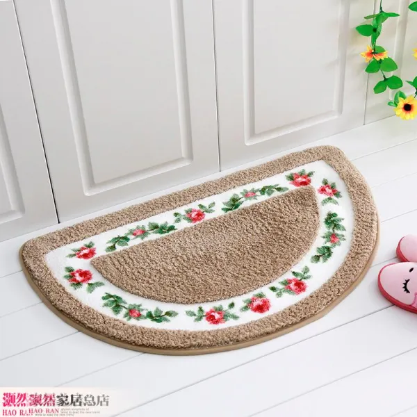 욕실발매트 전원 상큼 문입구 로비 거실 욕실 화장실 도어매트 주방 물흡수 미끄럼방지 신발깔창 반원 매트, C04-반원 베이지색, T01-40CM x60CM(욕실 눈살을 찌푸리다)