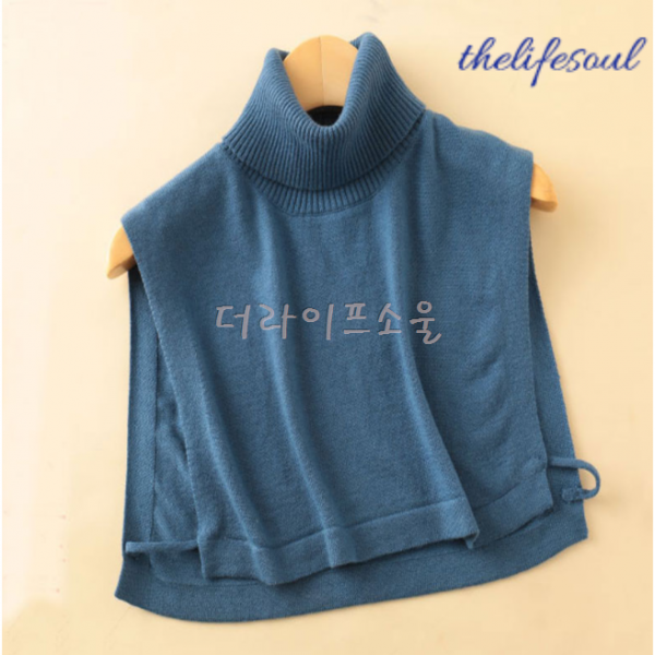 페이크목폴라 넥워머 울 니트 폴라 넥 레이어드 스웨터 겨울 맨투맨 목토시 여성 폴라폴리스