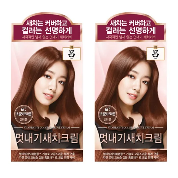려 우아채 일반염색약(새치)x2개, 6C밝고깊은적갈색, 2개