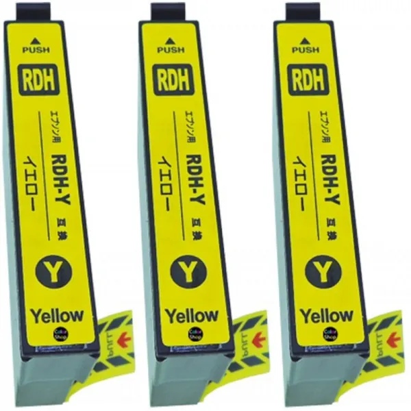 엡손 RDH-(Y/옐로)×3 3개 세트 『 EPSON』 호환 잉크 카트리지 잔량 검지 기능부(IC칩자)『 납득의 안전, 1