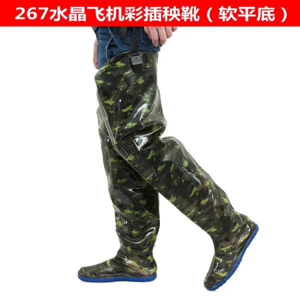 일체 모내기 방수부츠 남자 논 농토 고기를 잡다 수화 밭을 갈고 있다 벼