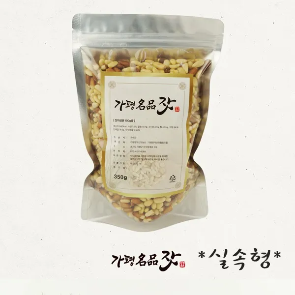 푸드품격 고소한 견과류 특산품 가평잣 국산 황잣 잣, 1개, 350g