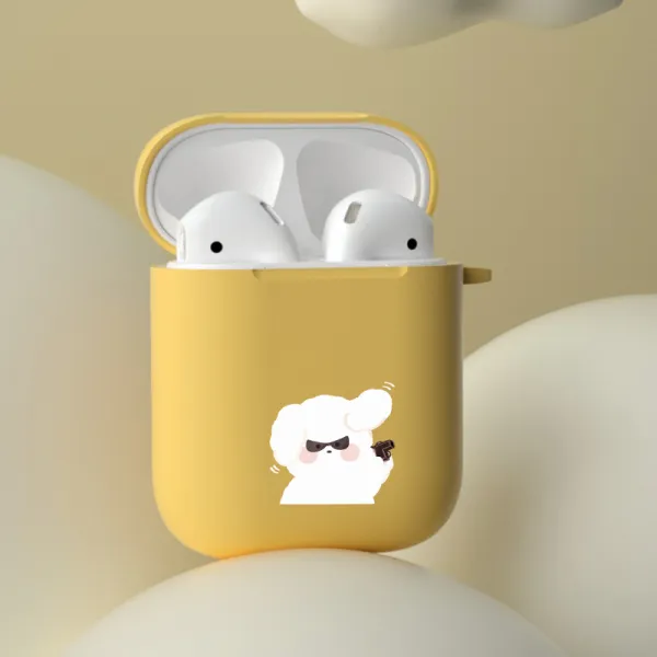 제이에스 인터내셔널 에어팟 무선 블루투스 이어폰 케이스 AIRPODS 보호케이스 AIRPODS2껍데기, AirPods12대난귤 엘로 젖 흉악