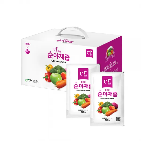 신선한 야채와 과일을 담은 순야채즙 100ml x 60포, 60팩