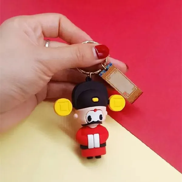 플랜비 경극 페이스 열쇠고리 차이나 희곡 인형 큐트 독창적 엔틱 키 링 미니선물 구품 말단 관리