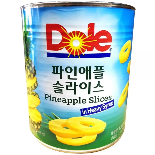 DOLE 업소용 식자재 파인에플 통조림 슬라이스 3.06kgX6 (키위/딸기/바나나/오렌지/과일/제철과일/청포도/자몽/멜론/골드키위/감귤/참외/토마토 추천), 1개