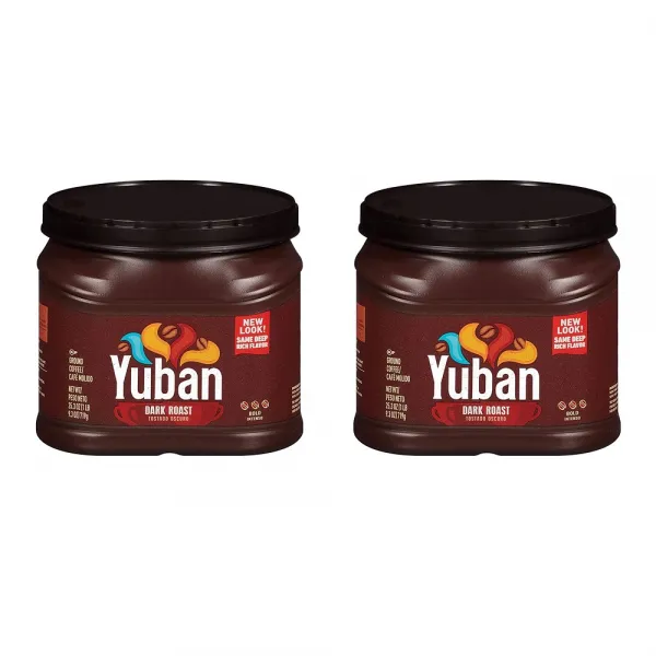Yuban Bold Dark Roast Ground Coffee 유반 볼드 다크 로스트 그라운드 커피 25.3oz(719g) 2팩, 1g, 1