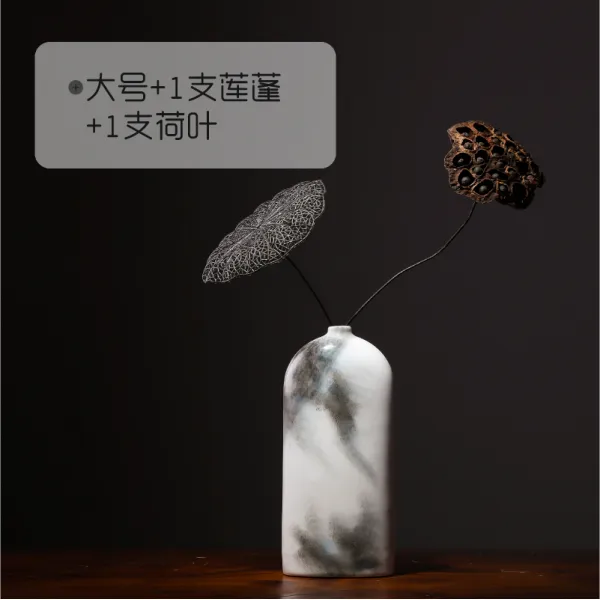 운무 핸드페인팅 예술품 술장 장식 화병 사기병 거실 모던 심플 꽃꽂이 개성, 큰사이즈 1즈1즈프릴