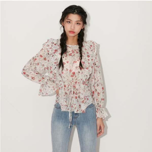 [현대백화점]LAP[랩] (AL1WB181) 부케꽃 프릴 블라우스