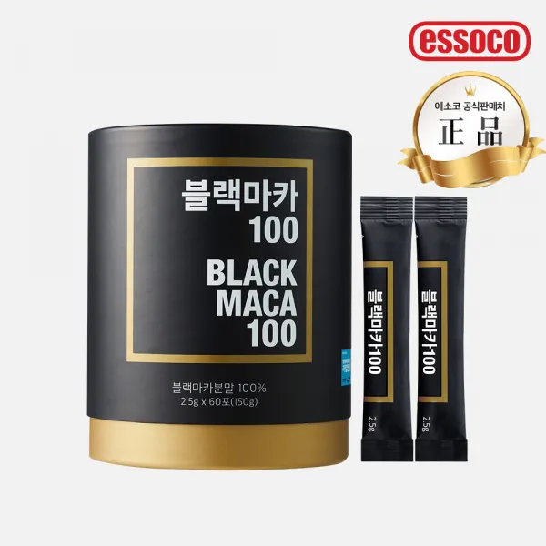 에소코 블랙마카100 60포 [면역력 결론은 에소코] 페루분말 남성 여성, 1통, 2,500mg