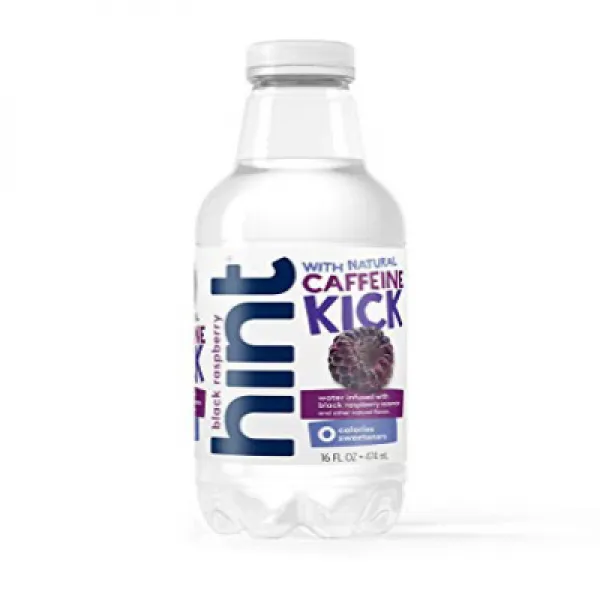Hint Kick With Caffeine Water Black Raspberry (Pack of 12) 16 Ounce Bottles Caffeinated Water Bl, 1