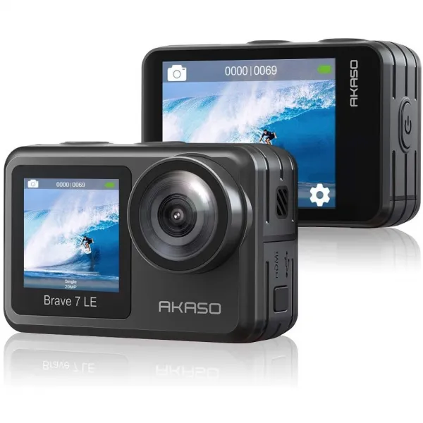 AKASO Brave 7 LE 4K30FPS 20MP WiFi 터치스크린 방수 액션캠 자전거 오토바이 블랙박스{프로페셔널 버전}, b7 le