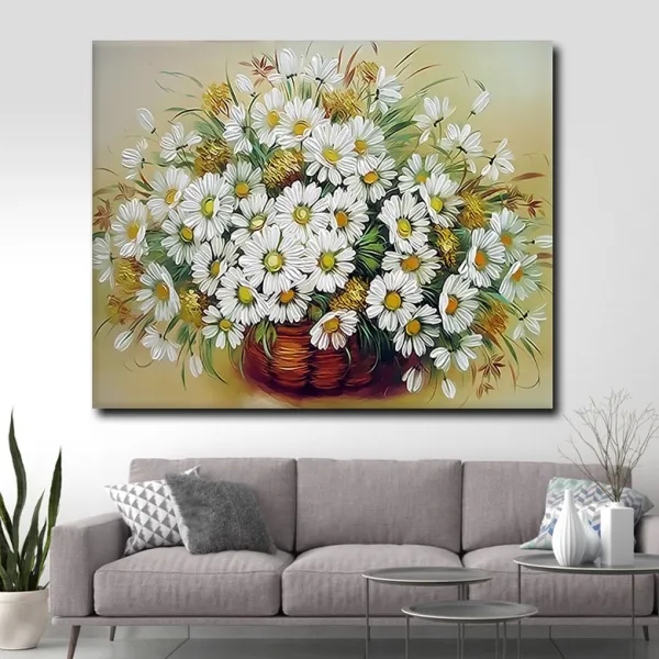 Diy 집에서 그림따라 그리기 만개 + 친환경 물감 + 브러쉬 + 캔버스 + 40 × 50 Cm 기프트 세트 프리 프레임 