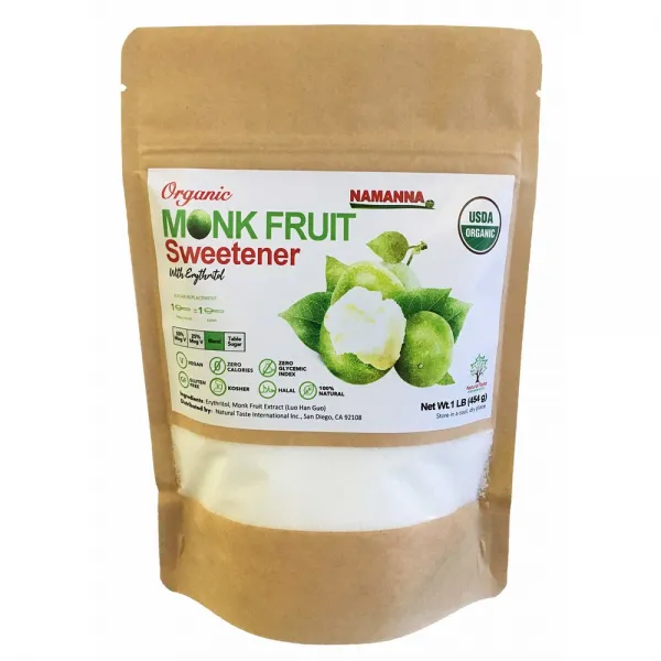 NAMANNA 나만나 오가닉 몽크 프룻 스위트너 454g Organic Monk Fruit Sweetener 1 lb, 1팩