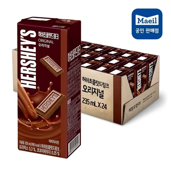 매일유업 허쉬초콜릿드링크 오리지널 235ml 24팩, 허쉬초콜릿드링크 오리지널 235ml/24팩