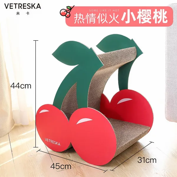 고양이 스크래쳐 체리 골판지 스크래쳐 고양이손잡이 체리