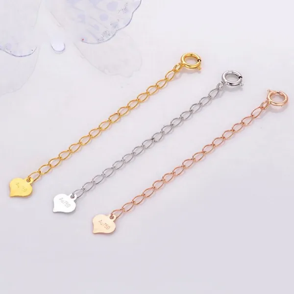 18K팔찌참 참되다 그래 순 엘로우 황금 체인 연장 목걸이 DIY 로즈 골드 3CM4CM5CM6CM1, 6cm 18K Rose Gold