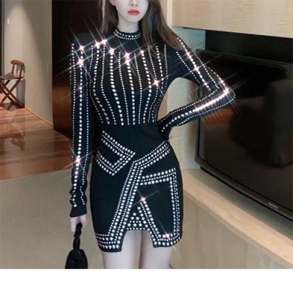 ANYOV 블링 미니원피스 댄서 힙합 가수무대의상