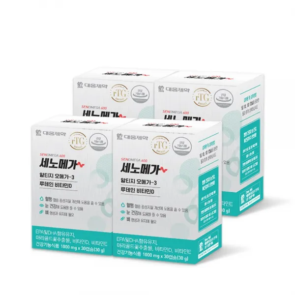 대웅제약 세노메가 알티지오메가3 루테인 비타민D/혈행 건강과 눈건강 뼈건강까지 한번에!, 4개, 30캡슐