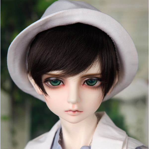 클릭커머스2 BJD 인형가발 131 41 6큰 초미니 남자 내추럴 타입, 담뱃가루 3부 （머리 둘레 22-24cm ）