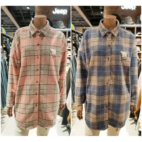  현대백화점 지프 Jeep Gl1shf129 모직 오버핏 셔츠