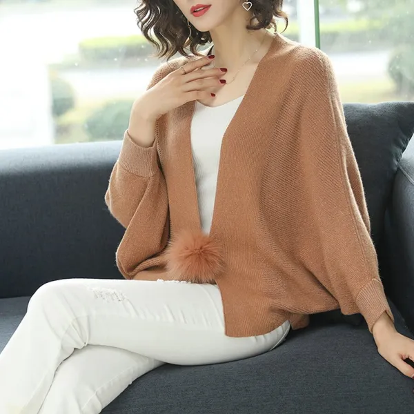 위에 카디건 여 얇은 스커트 봄 가을 새침 뜨개질 스웨터 작은 외양간박쥐 소매