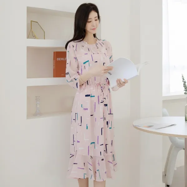 엄마옷 드리다 40 50대여성 여름 여성스러운 쉬폰 빅사이즈 정장 원피스 결혼식 하객룩 피로연 55-100
