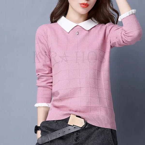 Kirahosi 모던 여성 Polo넥 니트 셔츠 슬림 추동 데일리 스웨터 27호+덧신증정 Ndcrsqb