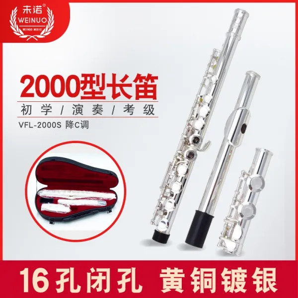 플룻 2000형길이 초보자 16구멍 E키분리 은도금 전문 연주 등급고시 VFL-2000S, 기본