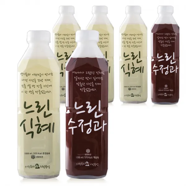 서정옥의느린부엌 느린 식혜 4병 수정과 2병, 6병, 1L
