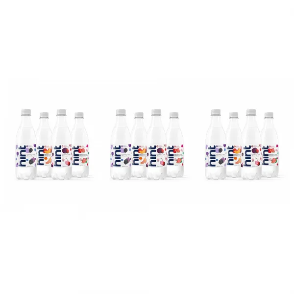 Hint Sparkling Water 힌트 탄산수 4 Variety Pack 무가당 탄산수 무설탕 칼로리 제로 16온스 12개