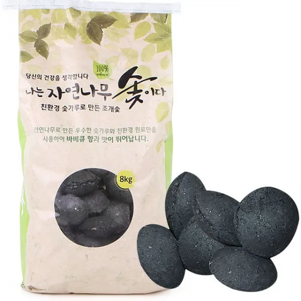 캠핑 캠핑용품 캠핑용 자연나무 조개 참숯 조개탄 8kg 포 텐트 버너 캠핑의자
