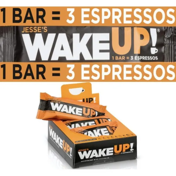 직구 영양바 WAKE UP (1 Bar ® 3 Espressos): 글루텐 프리 에너지 바 명료성 지속 에너지 연료 350mg 식물 기반 카페인: 100칼로리 코셔 비건 비, 1set, 수량