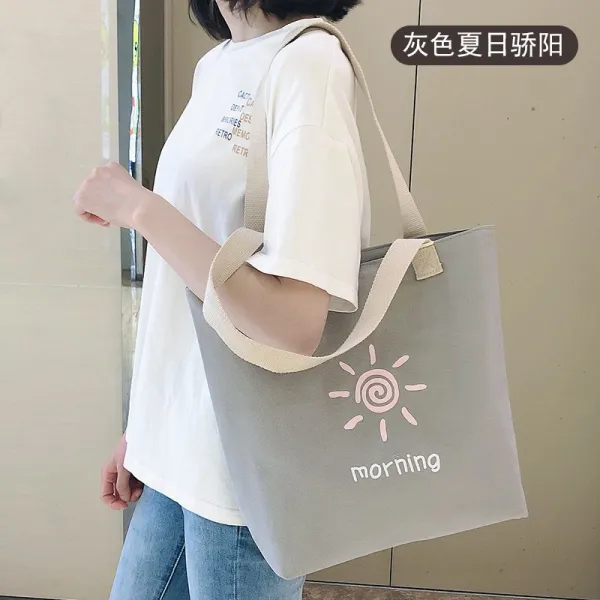 소확행 데숄더백 프렌치시크 클래식 오피스 신 폭로함 향 단아한 초산 토트 캔버스 여성 여름 책을 싣다 보이핏 볼륨
