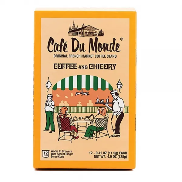 Cafe Du Monde Coffee and Chicory 카페 두 본데 커피 엔 치커리 K 컵 큐리그 커피 12개 1팩, 1개