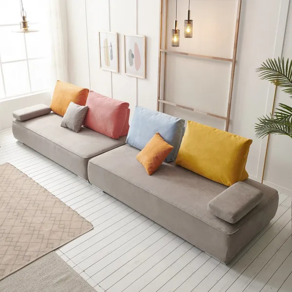 보니애가구 퍼스 6인용 아쿠아텍스 3중레이어 생활방수 패브릭 등받이 모듈형 소파 3인+3인 1set 등받이 색상 랜덤 