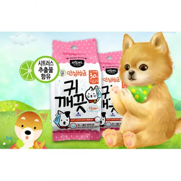 잡균 귀냄새 제거 반려견 귀 청결 티슈 귀소독제, 1개