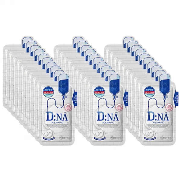 메디힐 마스크팩 DNA 아쿠아링 프로아틴 마스크 3각 (30매입) 보습 물광 주름개선, 30매입, 1세트