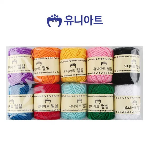1500 털실 칼라혼합 1봉 10개입 색상랜덤발송 공작